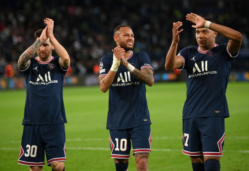 Kylian Mbappe (right) and Lionel Messi at PSG.