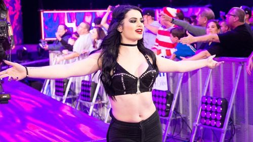 Former NXT and Divas Champion Paige making her entrance in WWE