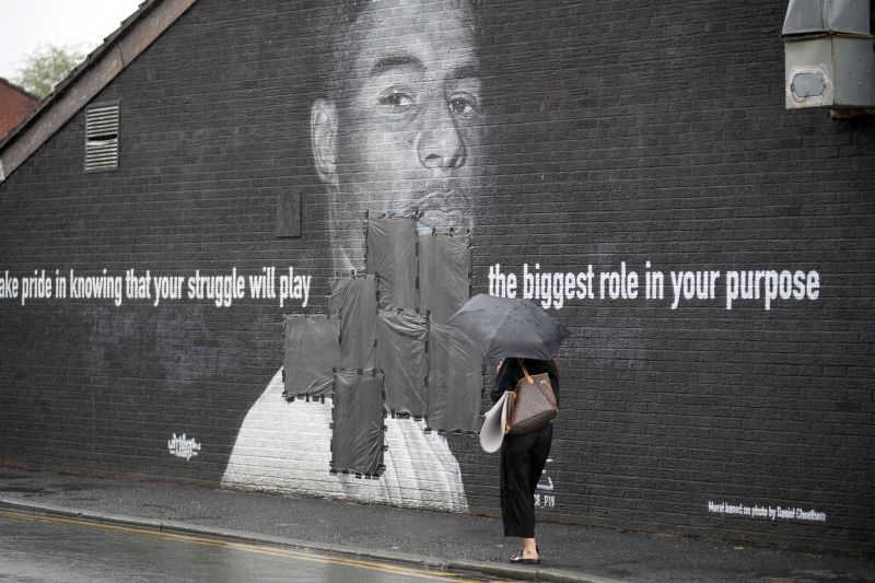 Mural Of Marcus Rashford Defaced In Manchester After Euros Loss