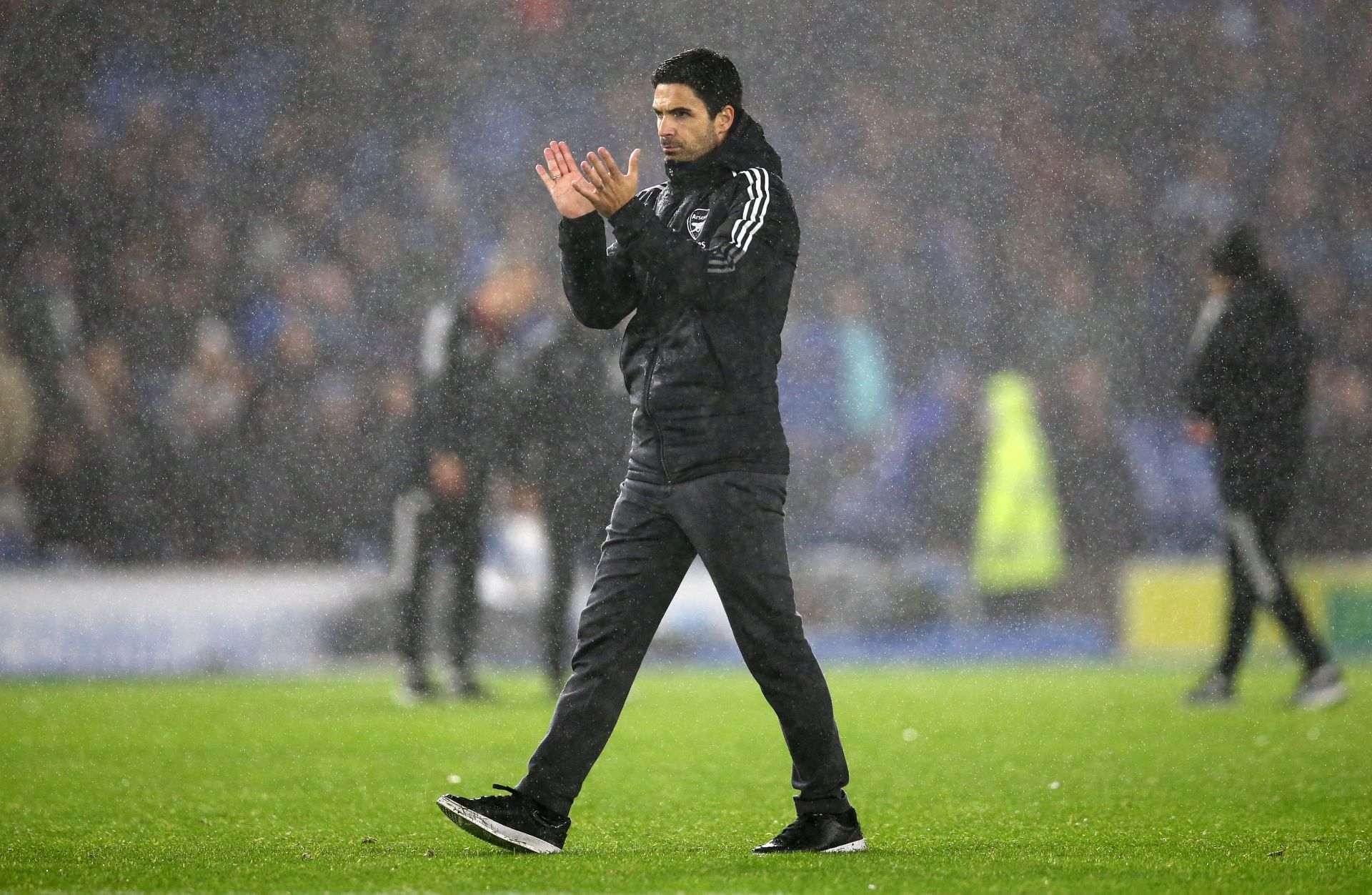 Arsenal boss Mikel Arteta looks on