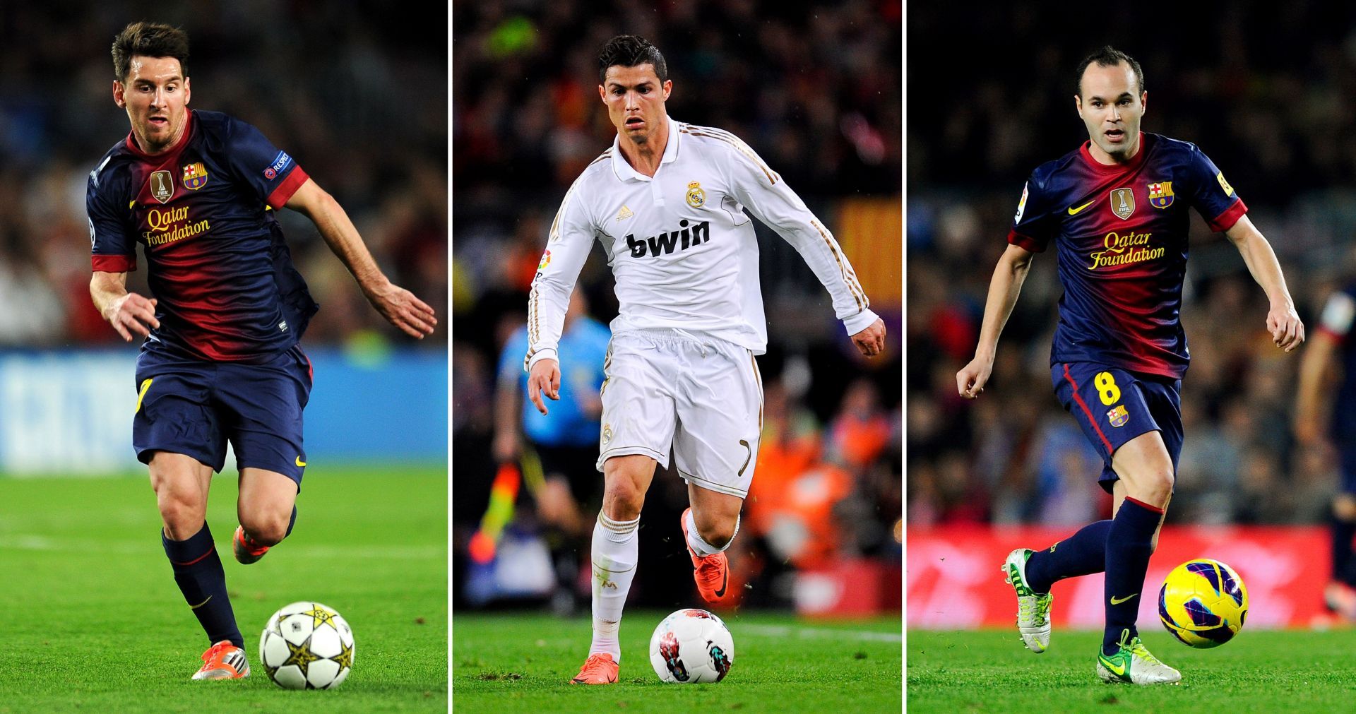 Lionel Messi, Cristiano Ronaldo and Andres Iniesta (from left to right) have been top performers in the El Clasico in recent years.