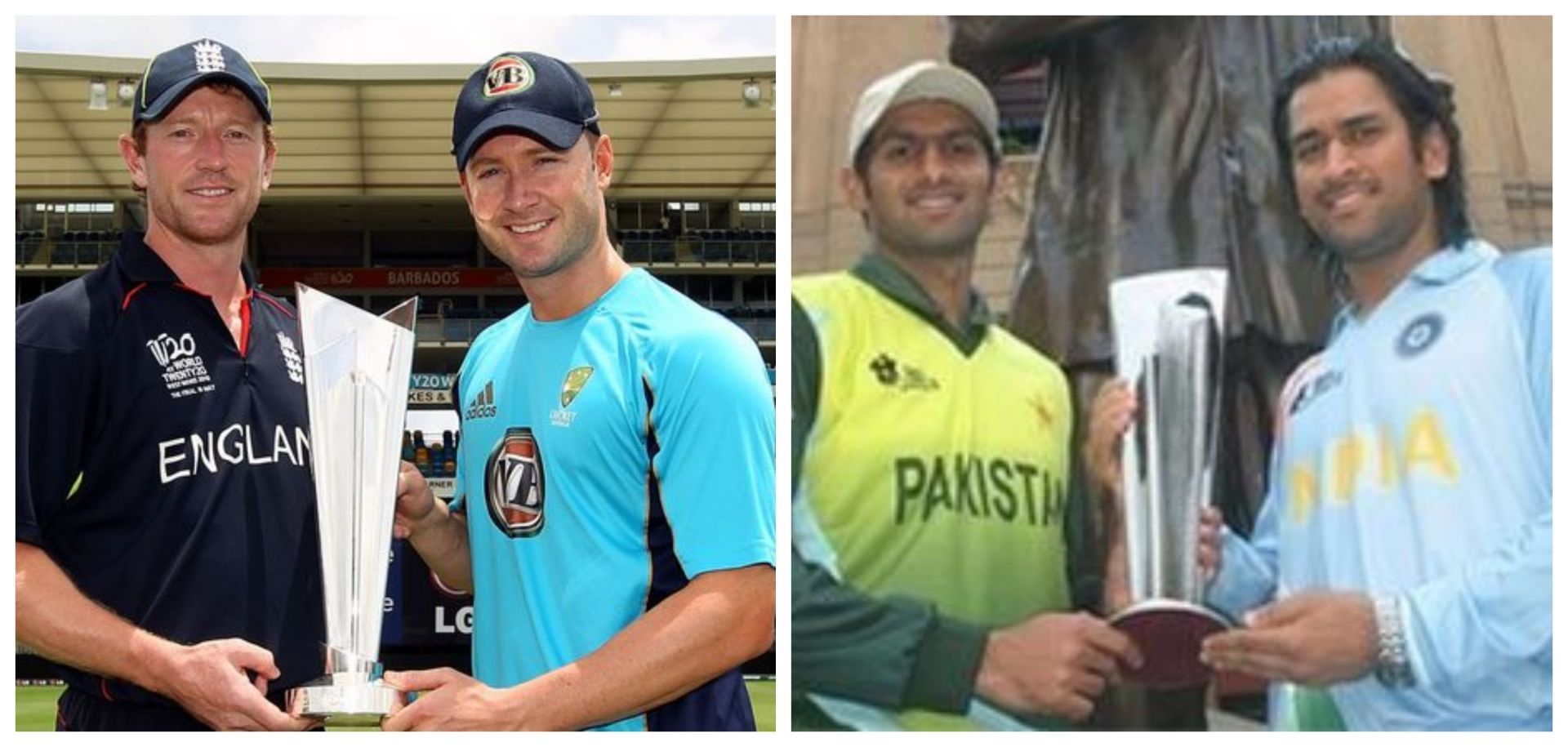 Arch-rivals England and Australia (left), and India and Pakistan (right) have met before in the finals of the tournament.