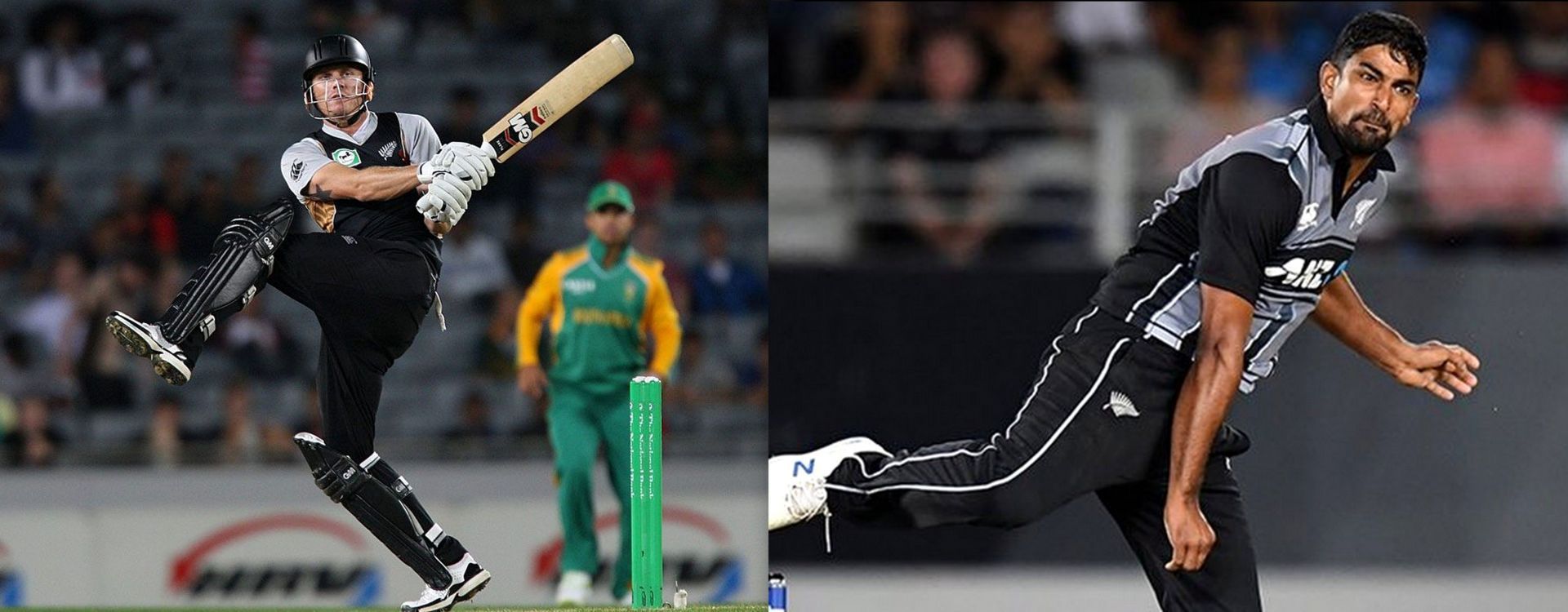 Nicol (L) backs Sodhi (R) to win New Zealand the Super 12 match against India