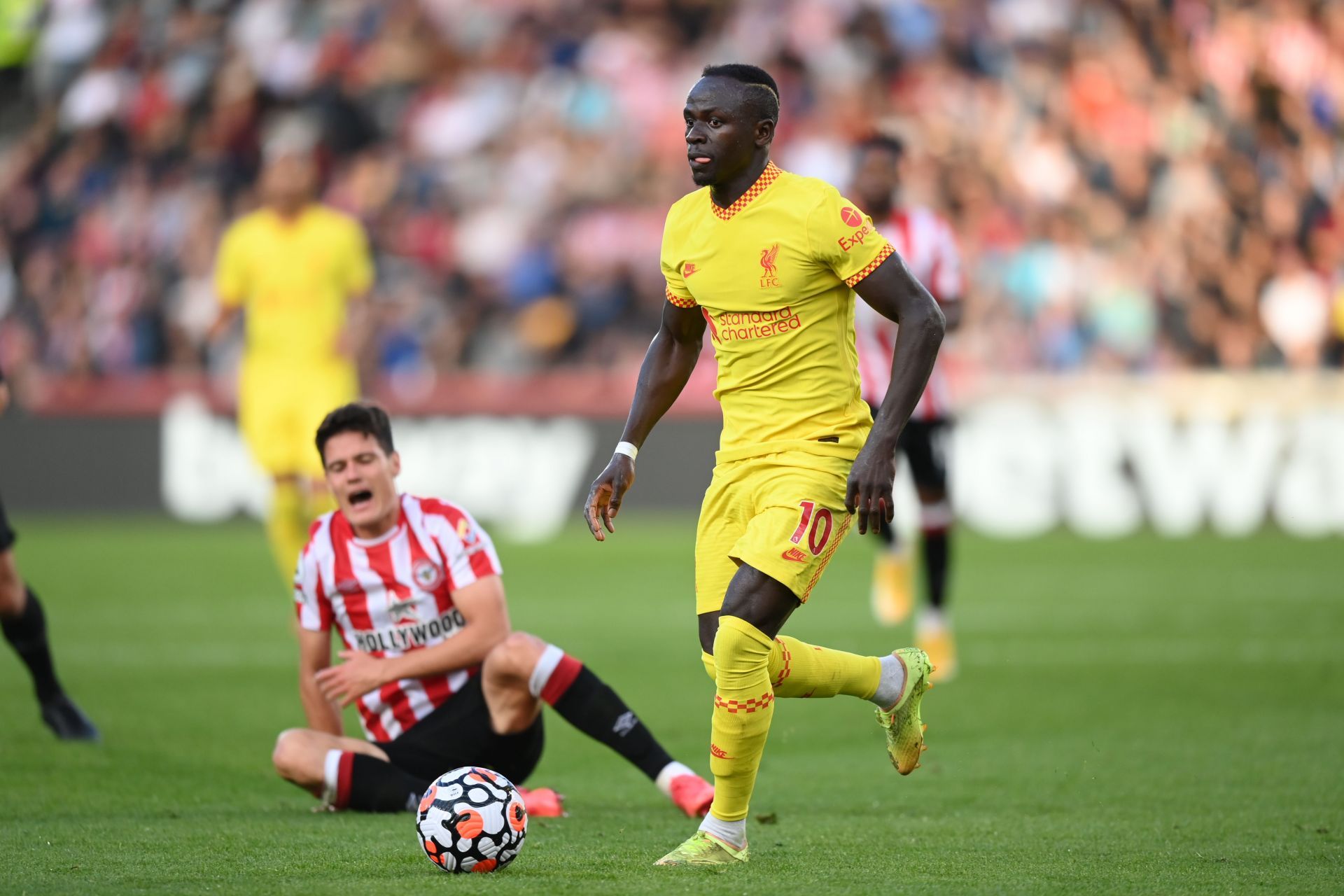 Sadio Mane (in yellow) has been a prolific goalscorer in the Premier League.