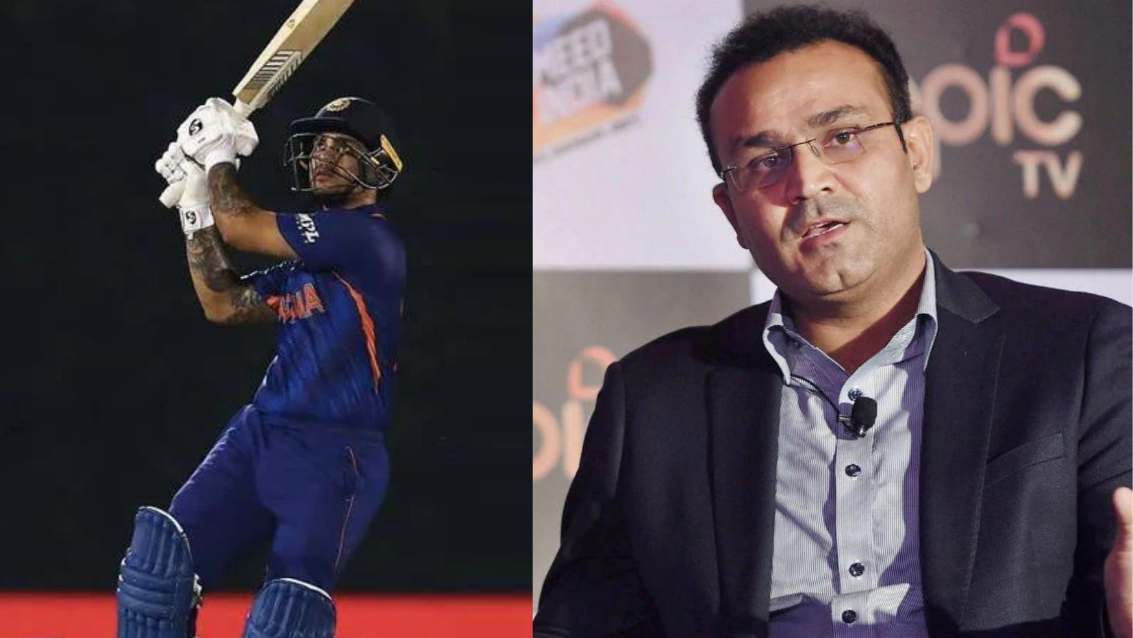 Virender Sehwag (R) disagrees with India&#039;s move to open with Ishan Kishan (L).