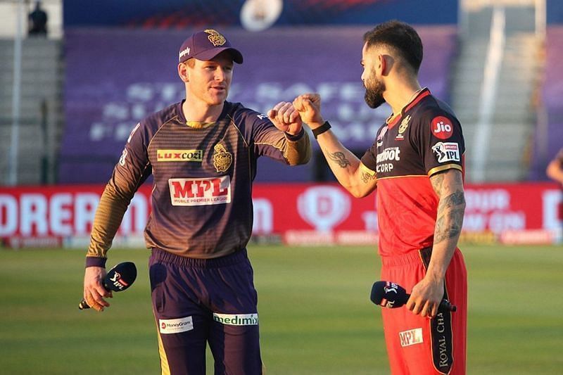 Eoin Morgan and Virat Kohli. Pic: IPLT20.COM