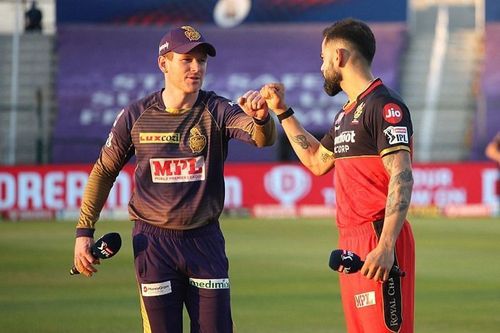 Eoin Morgan and Virat Kohli. Pic: IPLT20.COM