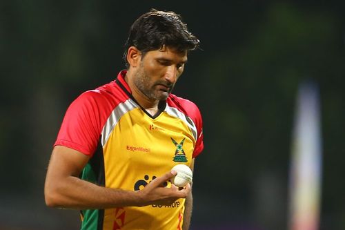 Sohail Tanvir in action during the 2017 Caribbean Premier League.