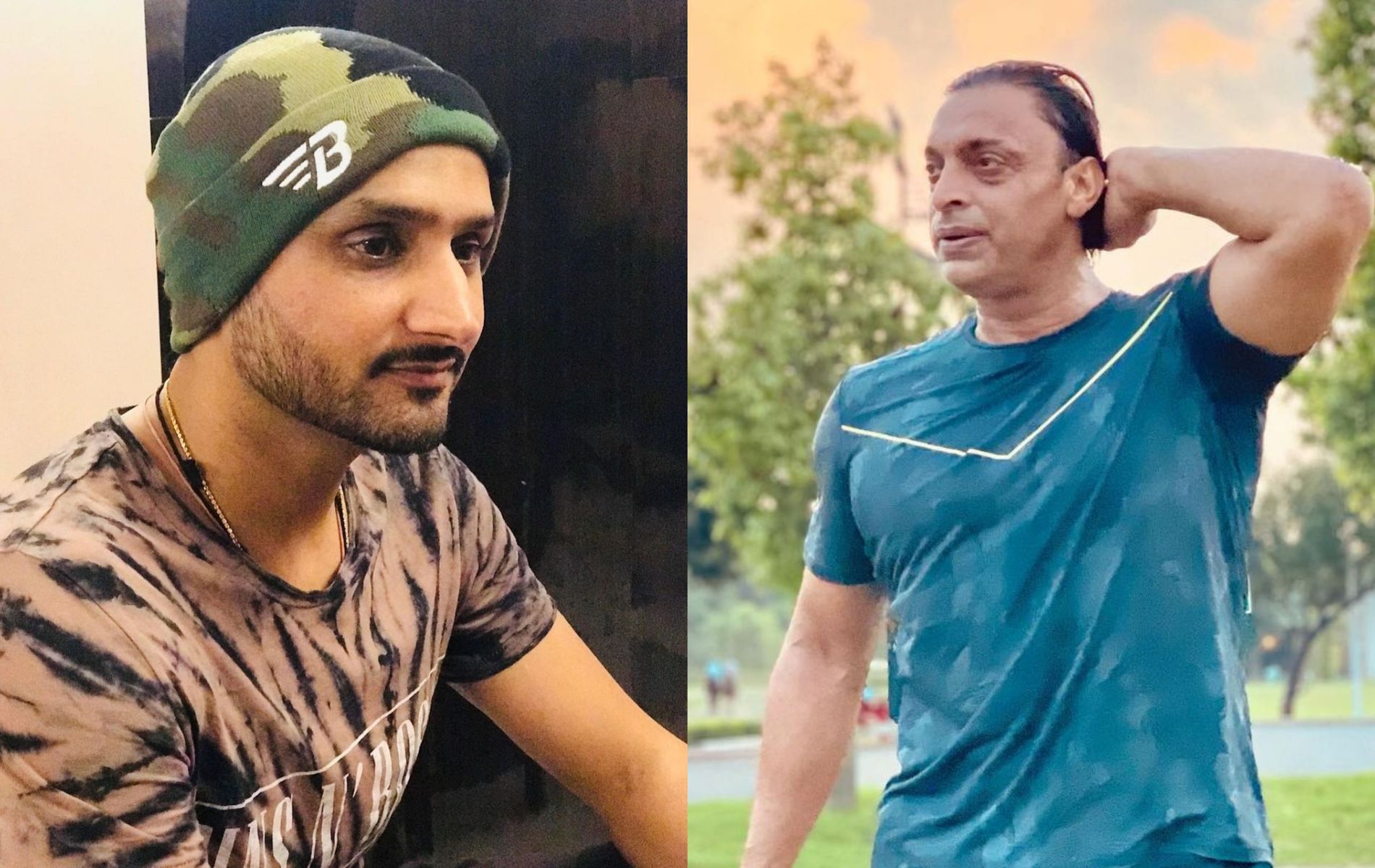 Harbhajan Singh (L) and Shoaib Akhtar