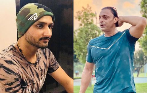 Harbhajan Singh (L) and Shoaib Akhtar