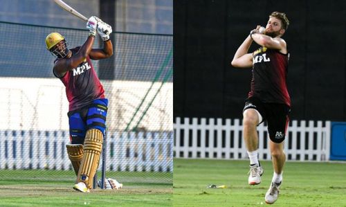 Andre Russell and Lockie Ferguson. Pic: IPLT20.COM