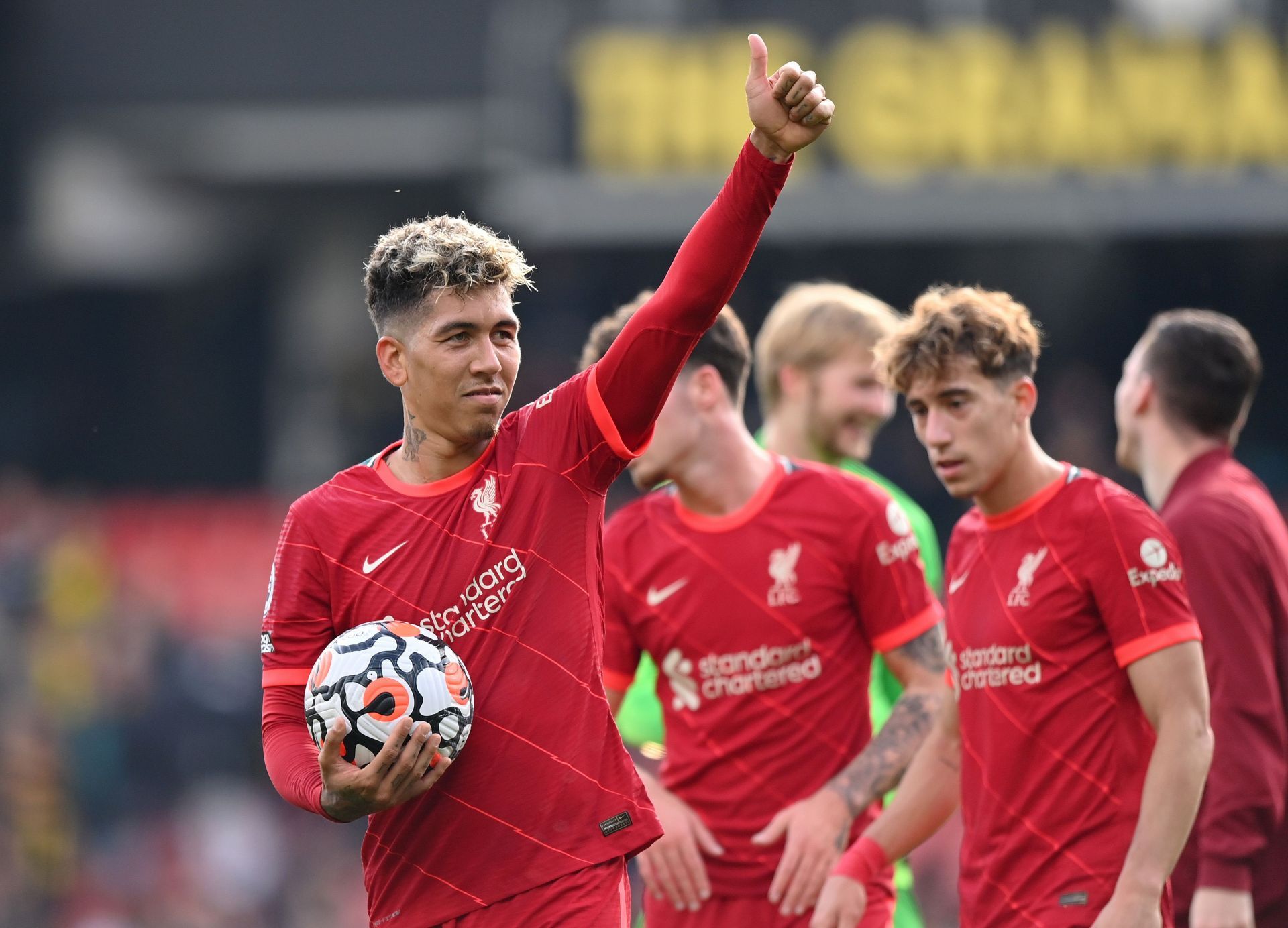 Firmino took home the match ball for his excellent hat-trick.