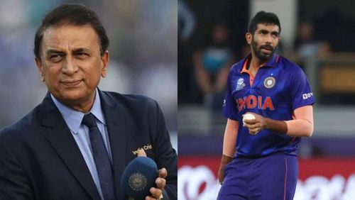 Sunil Gavaskar (L) and Jasprit Bumrah.