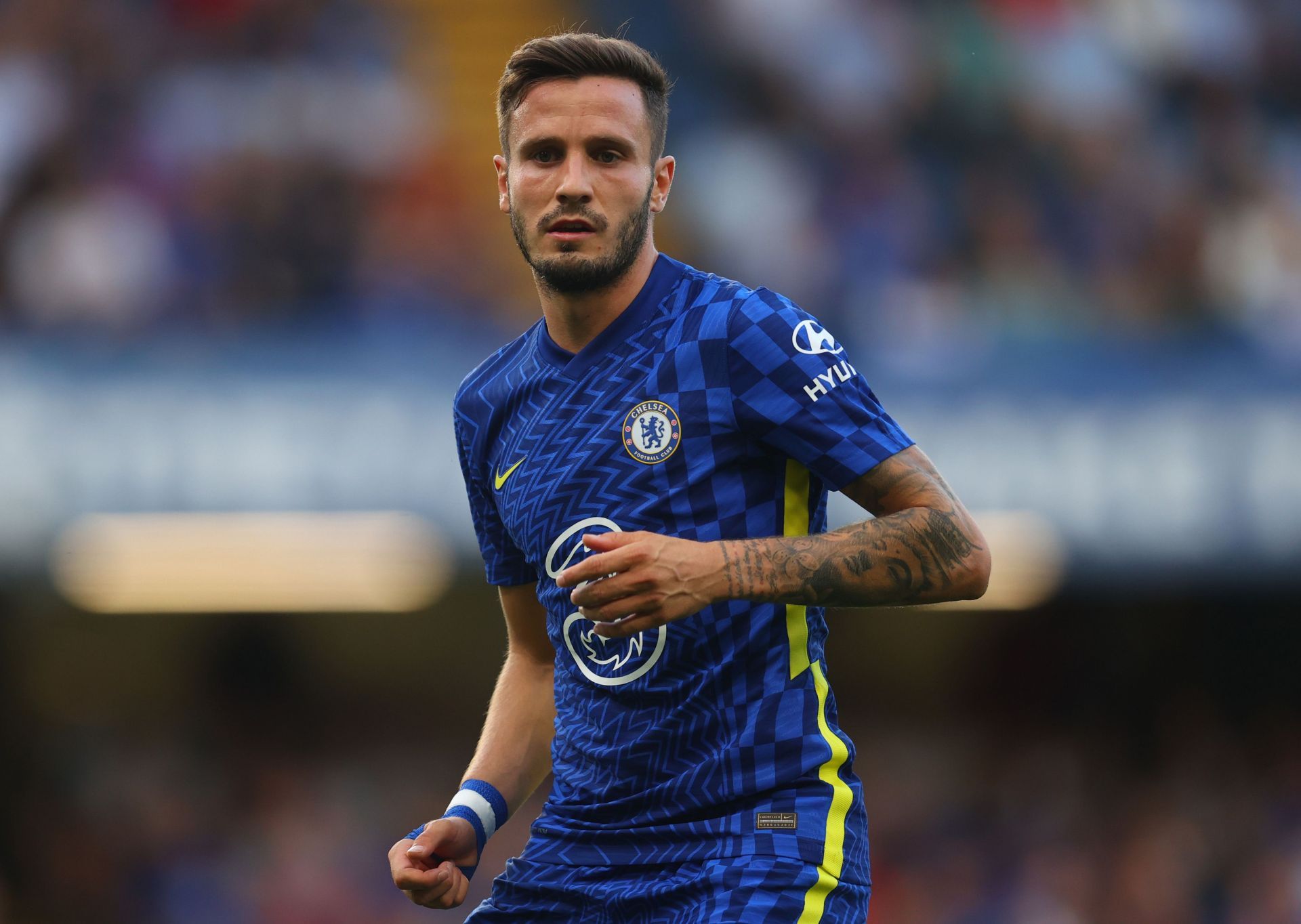 Saul Niguez in action for Chelsea v Aston Villa - Premier League