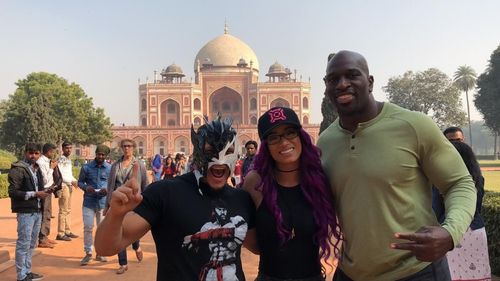 WWE's Sasha Banks with AEW's Samuray Del Sol (FKA Kalisto)