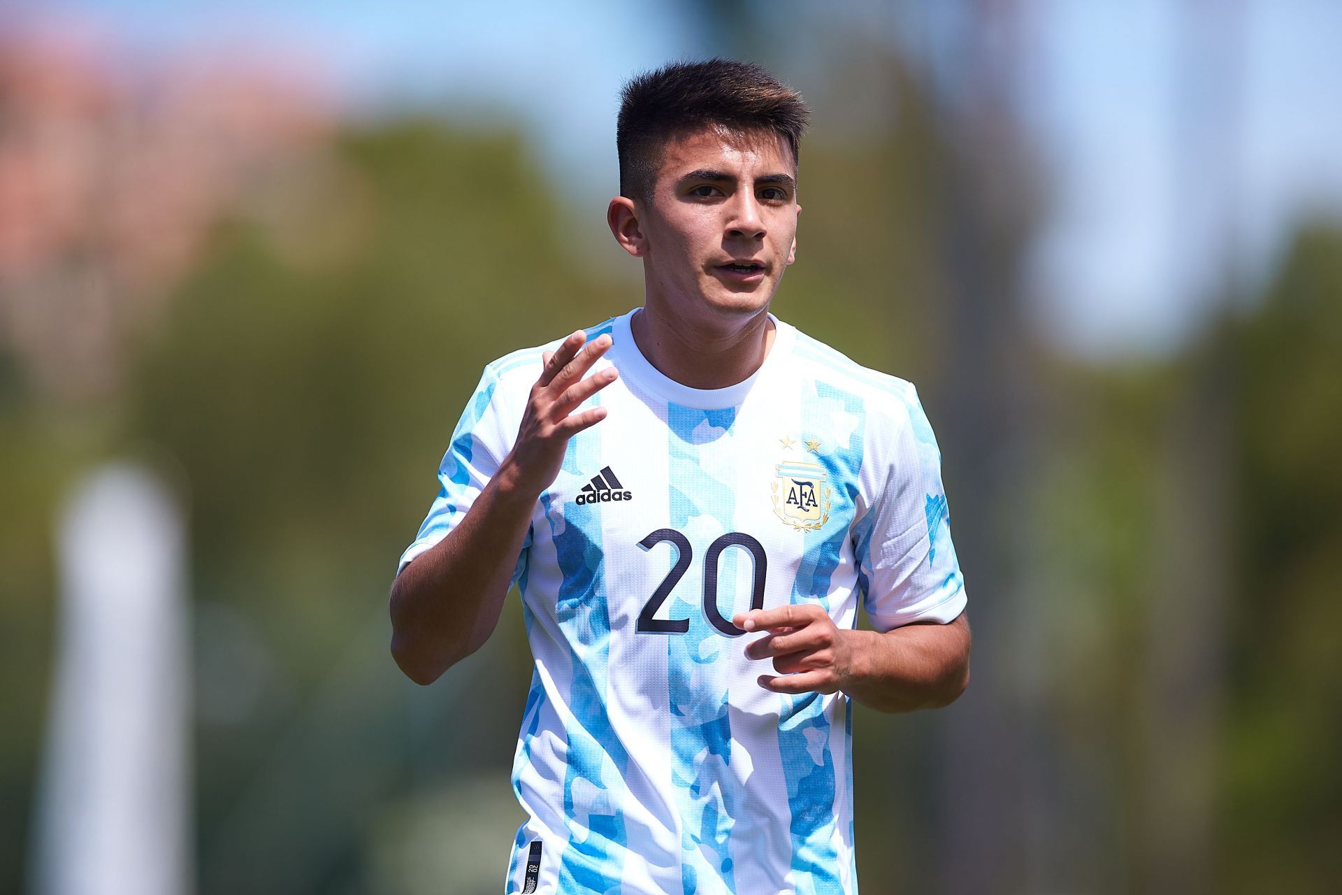 Thiago Almada in action for Argentina U23s