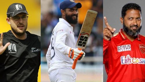 Daniel Vettori, Ravindra Jadeja and Wasim Jaffer (from left to right)