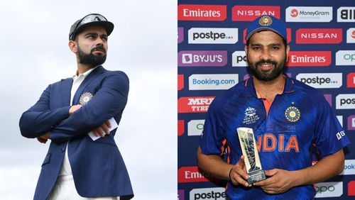 Test skipper Virat Kohli (L) and T20 captain Rohit Sharma can work with similar teams, says Aakash Chopra.