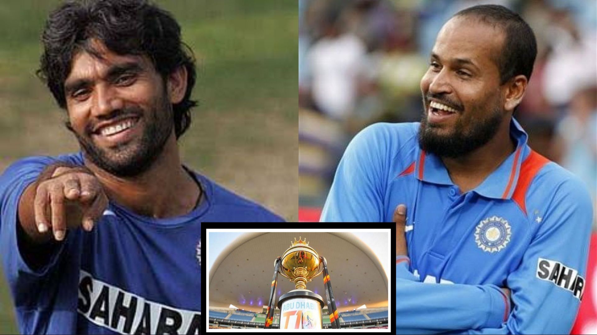 Former World Cup winning players Munaf Patel (L) and Yusuf Pathan are among the Indian players who play in Abu Dhabi T10 League over the next few days