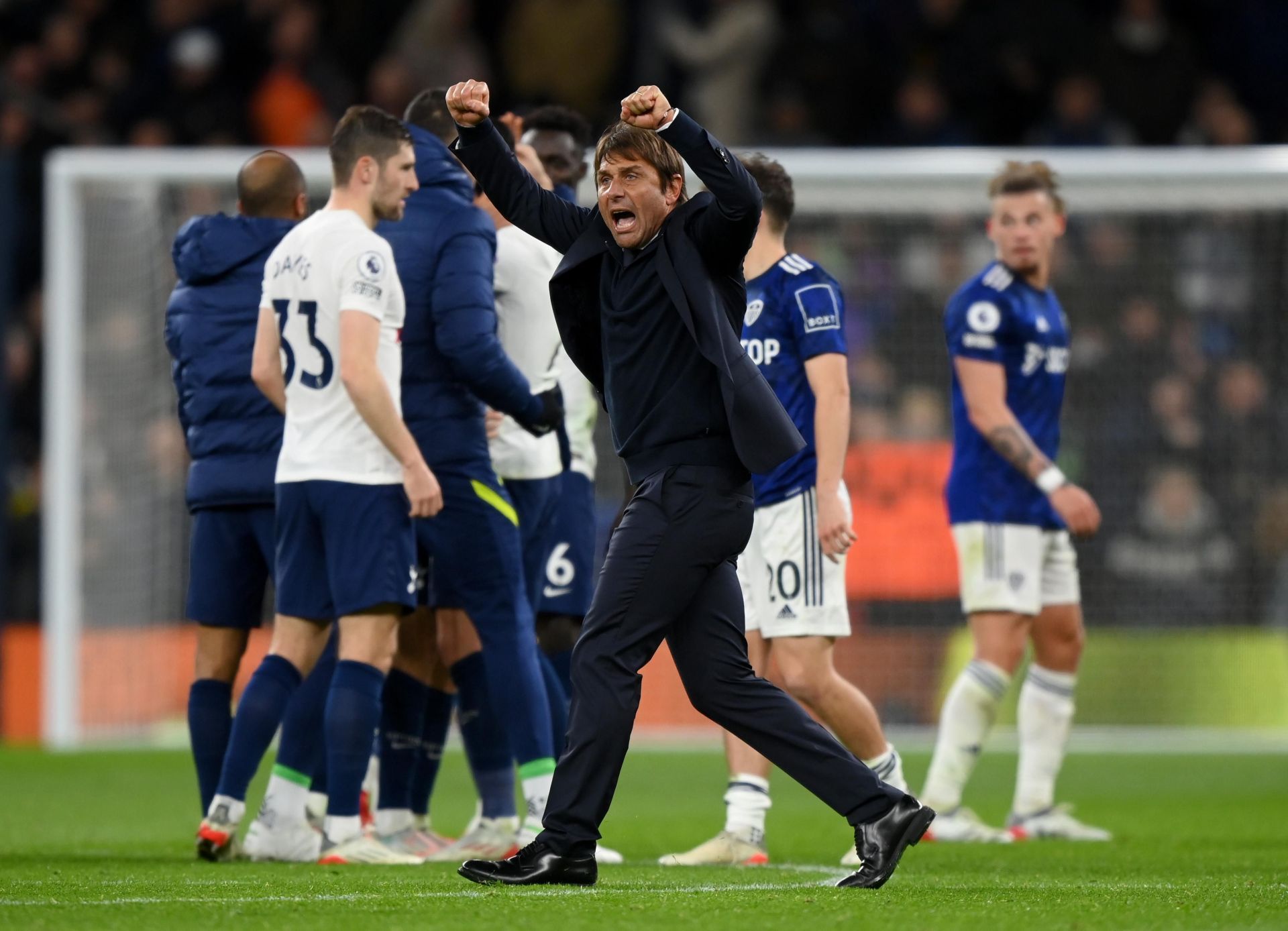 Antonio Conte led Tottenham to victory over Leeds.