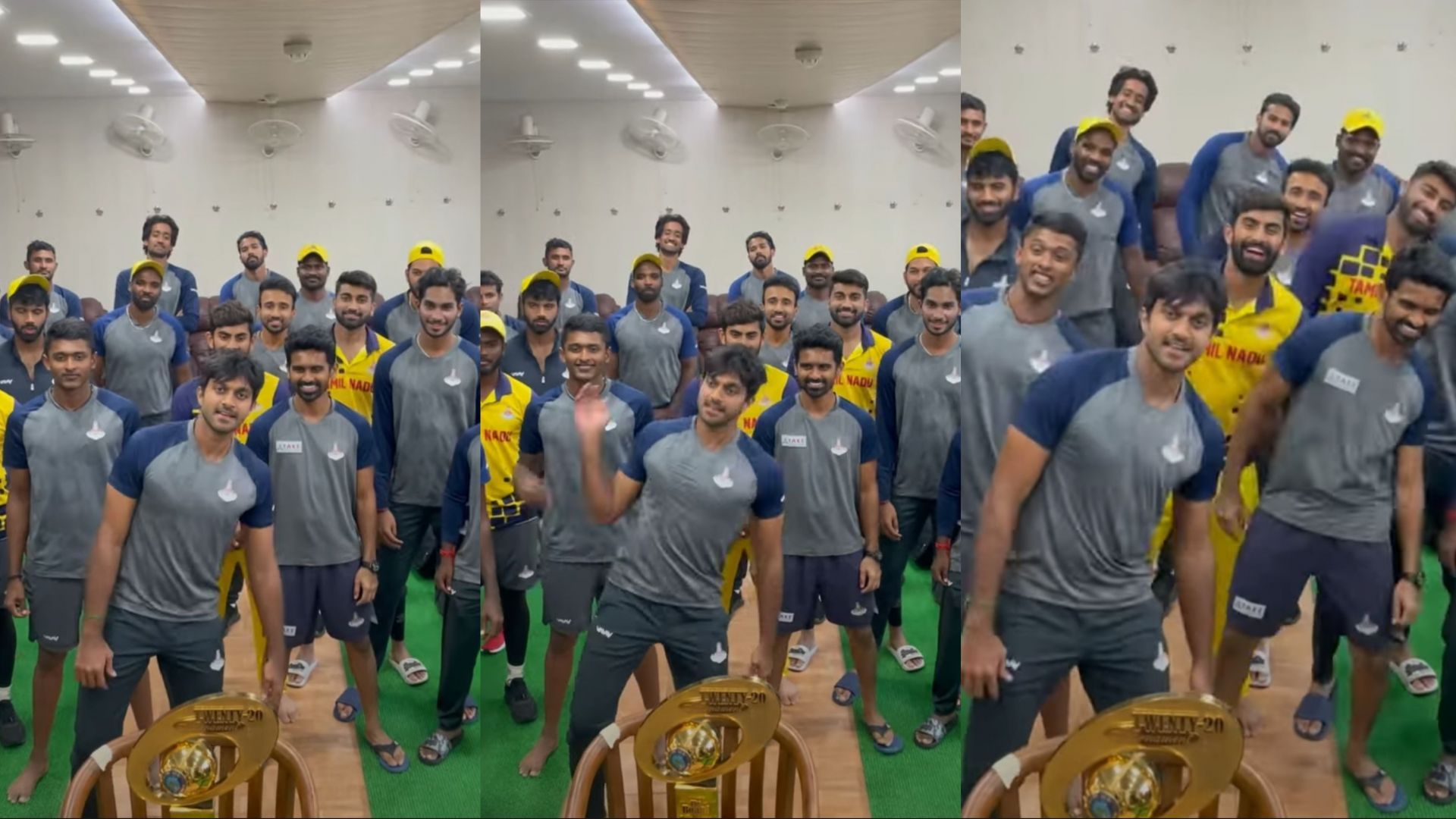 Vijay Shankar posted the video of the team celebration on his official Instagram account
