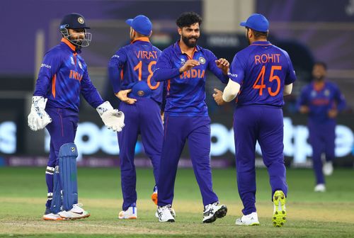 Ravindra Jadeja celebrates the wicket of Matthew Cross. Pic: Getty Images