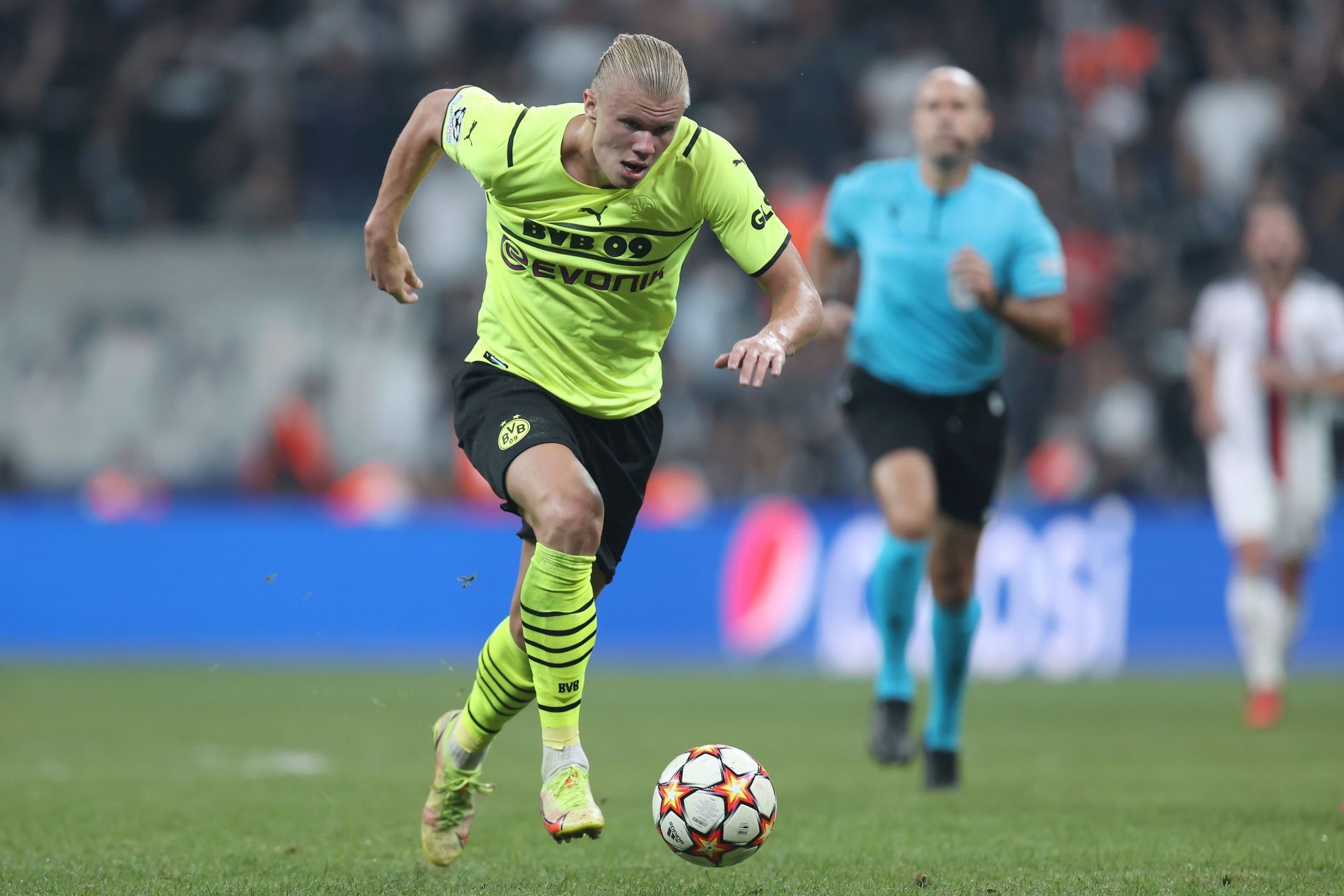 Erling Haaland in action for Borussia Dortmund