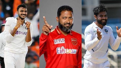 Wasim Jaffer (center) compares Axar Patel (L) and Ravindra Jadeja (R).