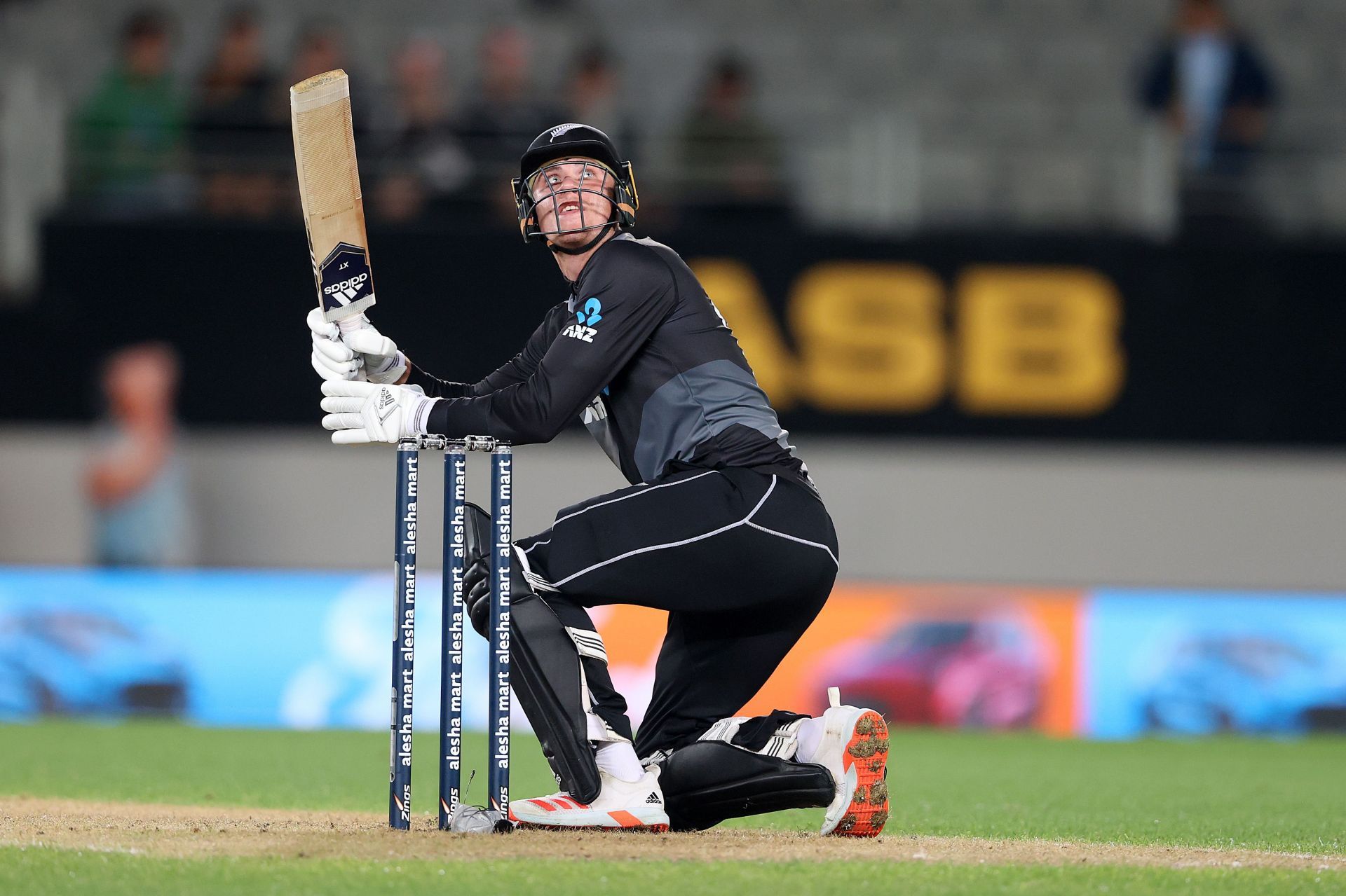 Finn Allen in action for New Zealand.