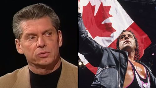 Vince McMahon (left); Bret Hart (right)