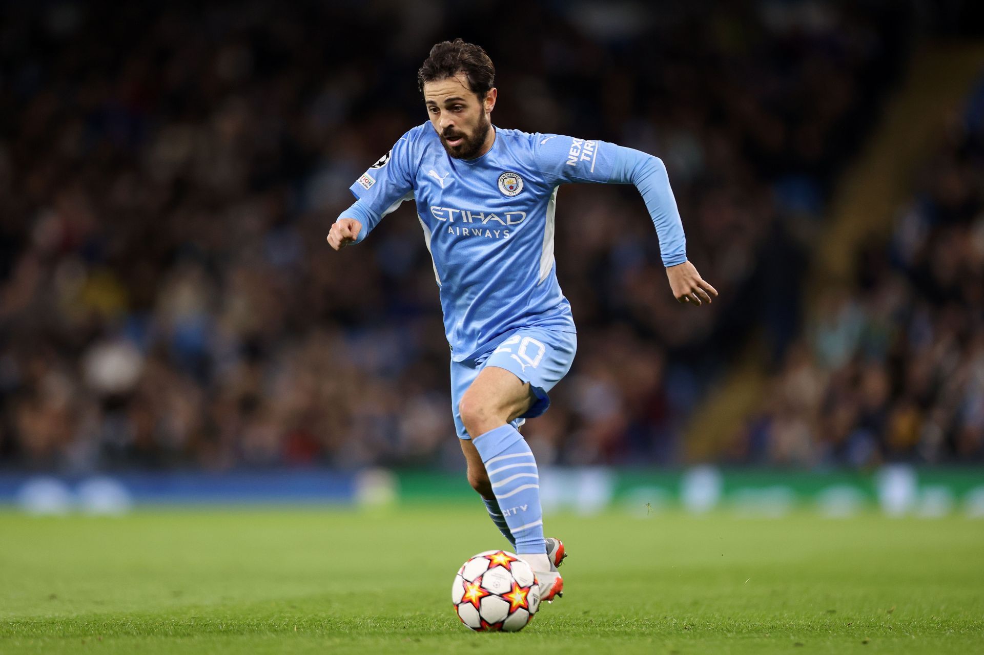 Bernardo in action during Manchester City v Club Brugge KV: Group A - UEFA Champions League