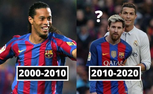 Ronaldinho, Lionel Messi and Cristiano Ronaldo