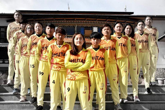 The Bhutan women&#039;s cricket team (Image courtesy: Bhutan Cricket Official Twitter)
