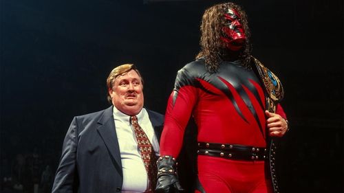 Kane as WWE Champion with Paul Bearer