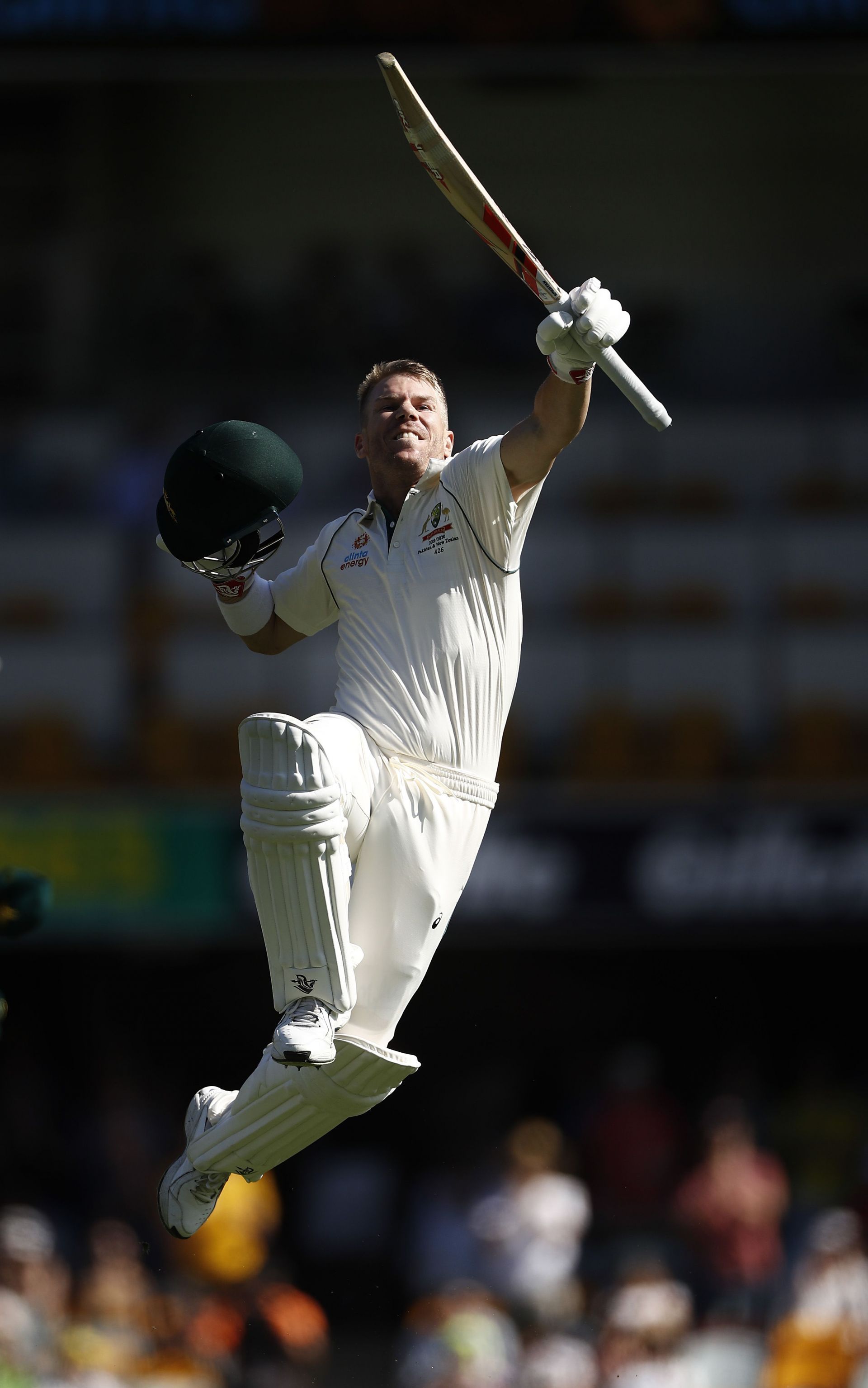 The signature David Warner leap - iconic, much like his batting!