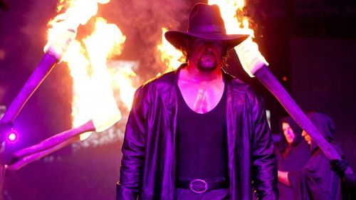 The Undertaker making his iconic entrance