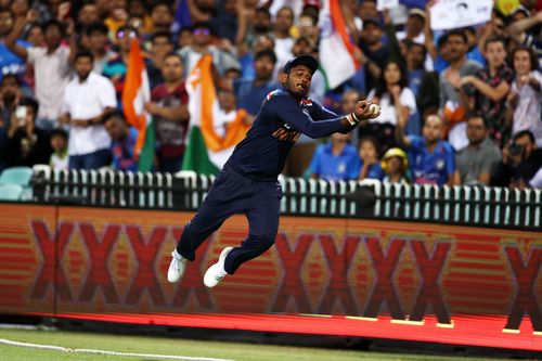 Kerala batsman Sanju Samson in action for India.