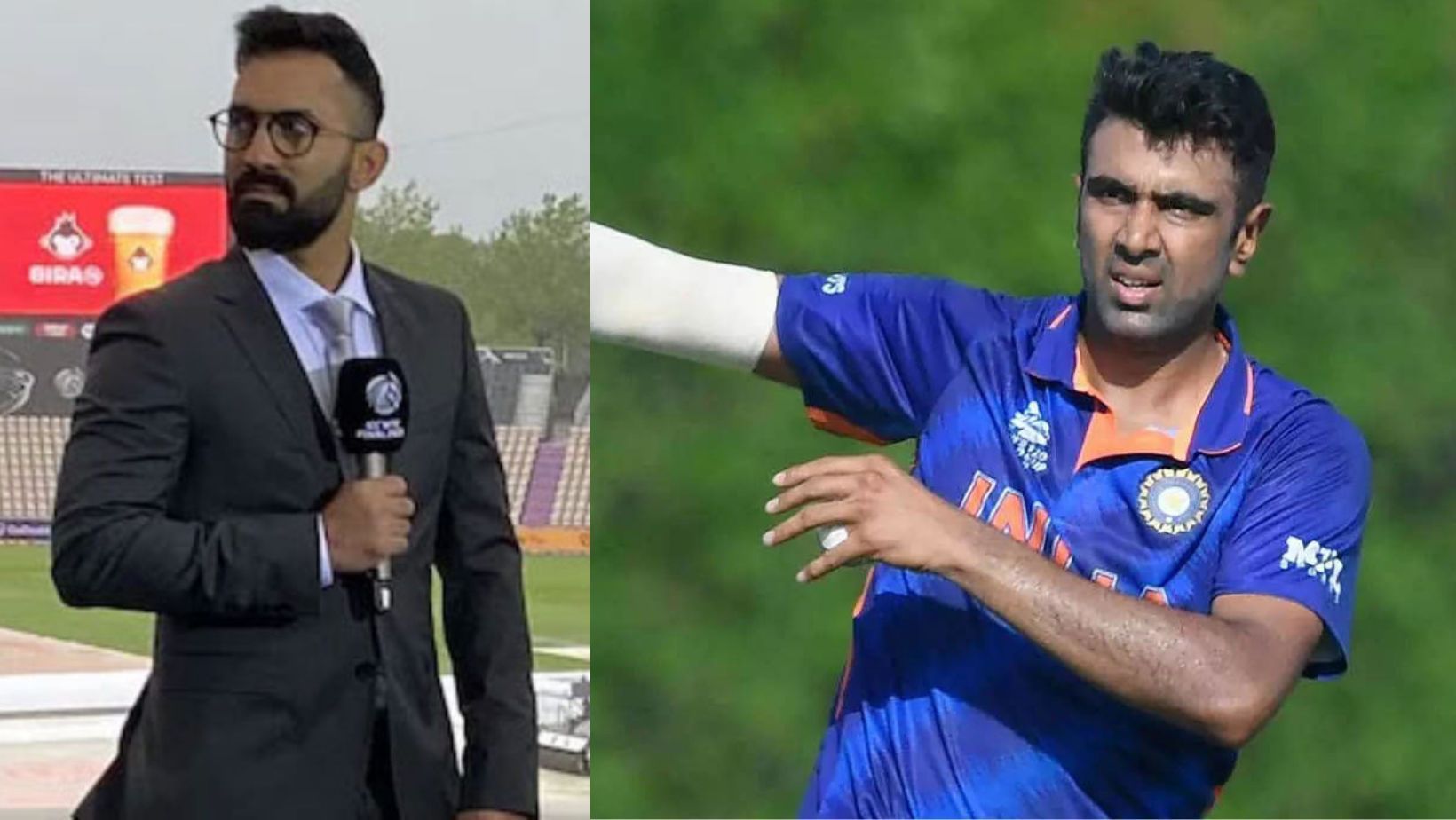 Dinesh Karthik reacts to Ravichandran Ashwin&#039;s recent statements.