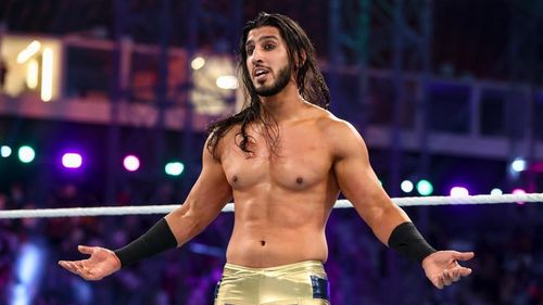 Mustafa Ali during his match at WWE Crown Jewel