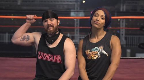 Sasha Banks regularly visits Amazing Red's wrestling school.