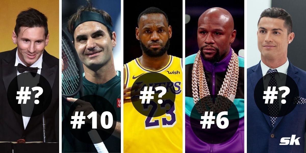Some well-known athletes feature on the all-time list