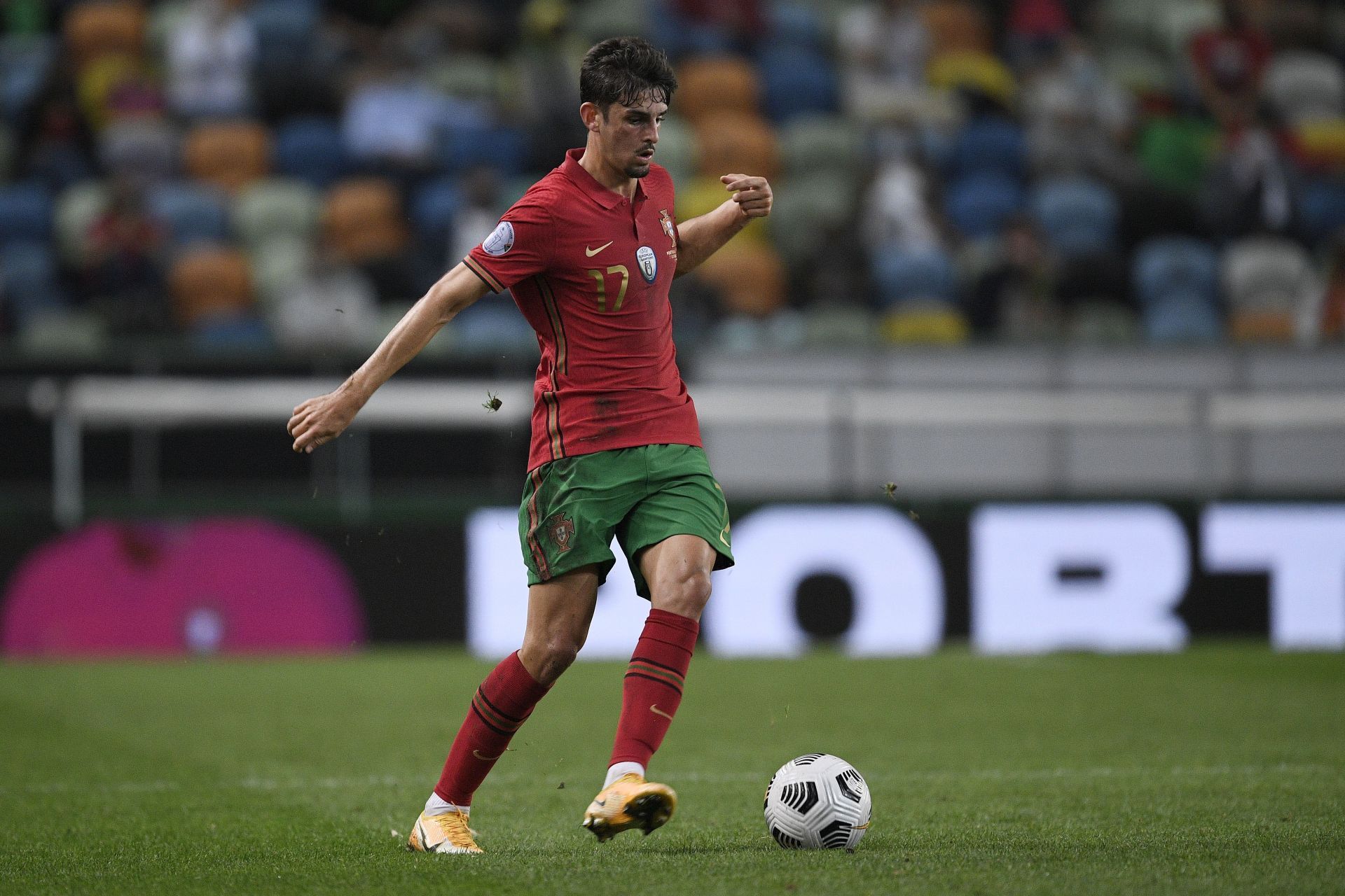 Trincão in action for Portugal v Spain