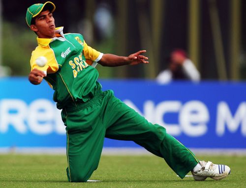 Jacobus Pienaar in action in West Indies vs South Africa - ICC U19 Cricket World Cup game