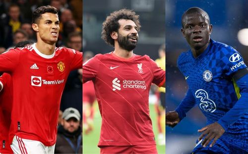 Cristiano Ronaldo, Mohamed Salah and N'Golo Kante