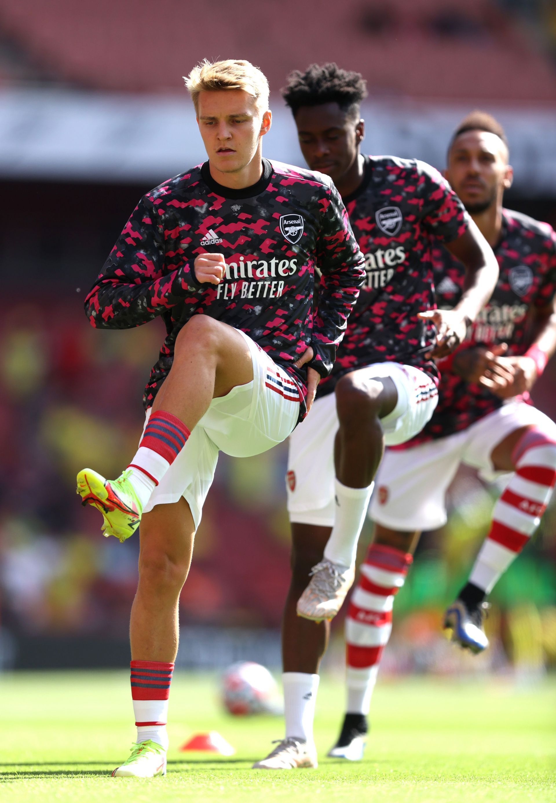 Martin Odegaard, Lokonga, and Aubameyang - Arsenal v Norwich City - Premier League