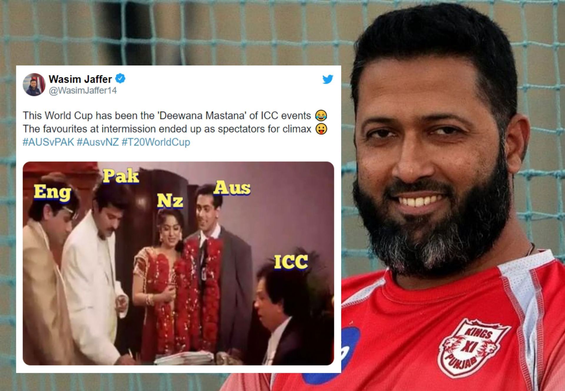 Wasim Jaffer trolls England and Pakistan teams with a hilarious Bollywood meme