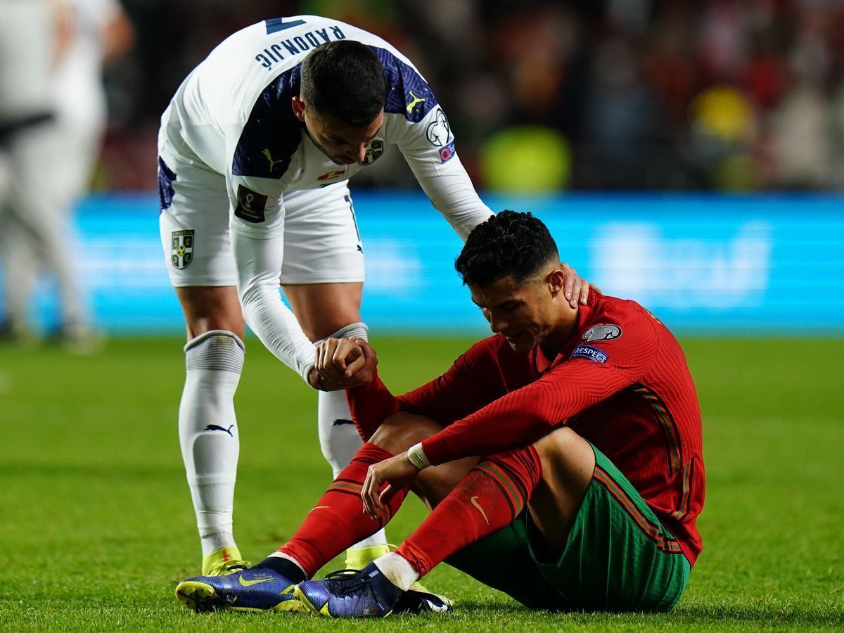 Cristiano Ronaldo is left frustrated after losing to Serbia