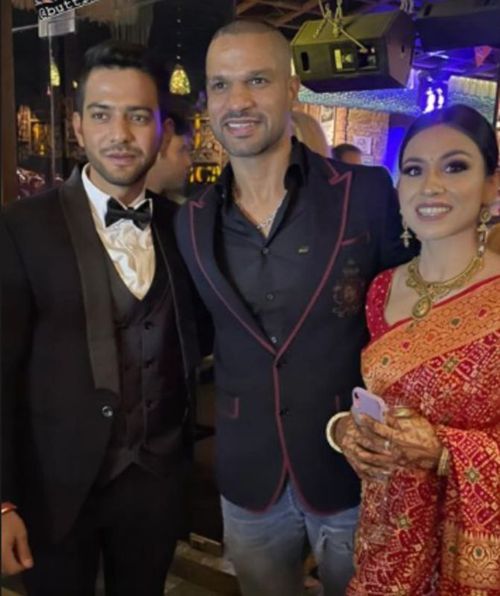 Shikhar Dhawan attends Unmukt Chand's reception (Credit: Shikhar Dhawan Instagram)