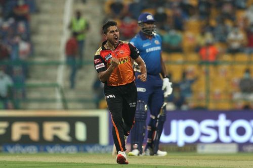 Umran Malik impressed for Sunrisers Hyderabad in the second half of IPL 2021. Pic: IPLT20.COM