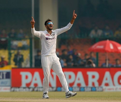 Axar Patel claimed his fifth five-wicket haul. Pic: BCCI